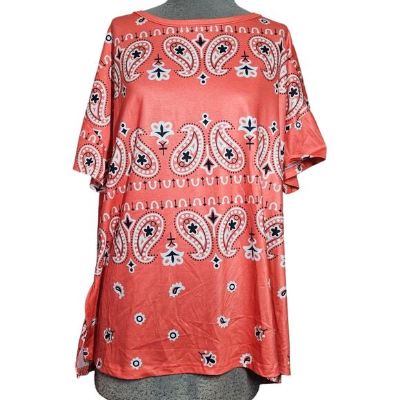 Pasley Print Short Sleeve Top Size Large - Picture 1 of 4